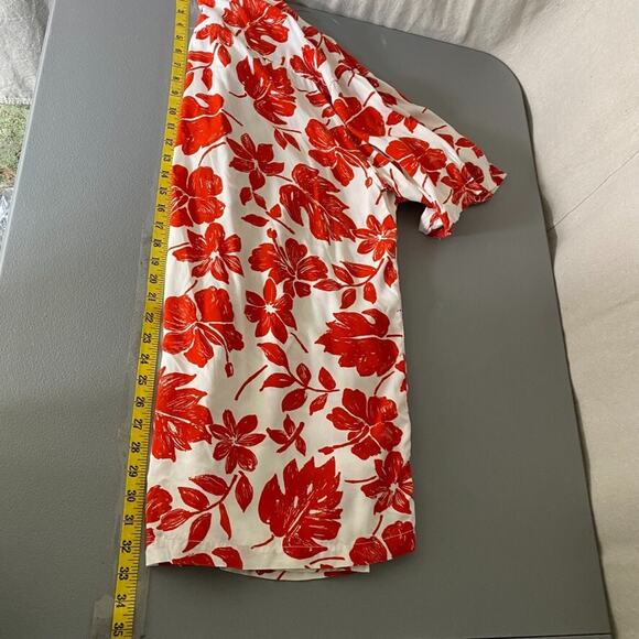 Vintage Tommy Hilfiger Mens Button Up Hawaiian Shirt Size L Tropical Red Floral - Picture 8 of 9